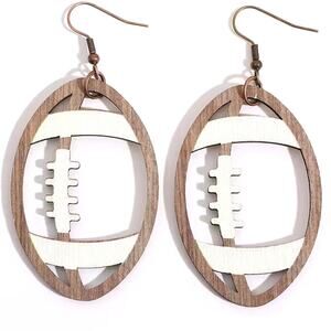 Football Wooden Earrings